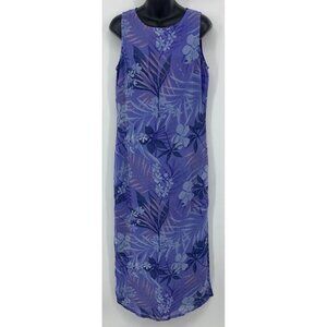 Style Co Women Dress 6 Purple Floral Sleeveless Side Slit Shift Vintage Y2K